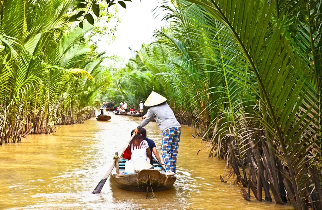 The Mekong Delta attracts those seeking rural authenticity like morning floating market visit.